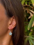 Plumeria Larimar Dangling Earrings