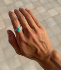 Paraíba Tourmaline Pear & Diamond Ring - GIA Certified Natural