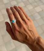Paraíba Tourmaline Pear & Diamond Ring - GIA Certified Natural
