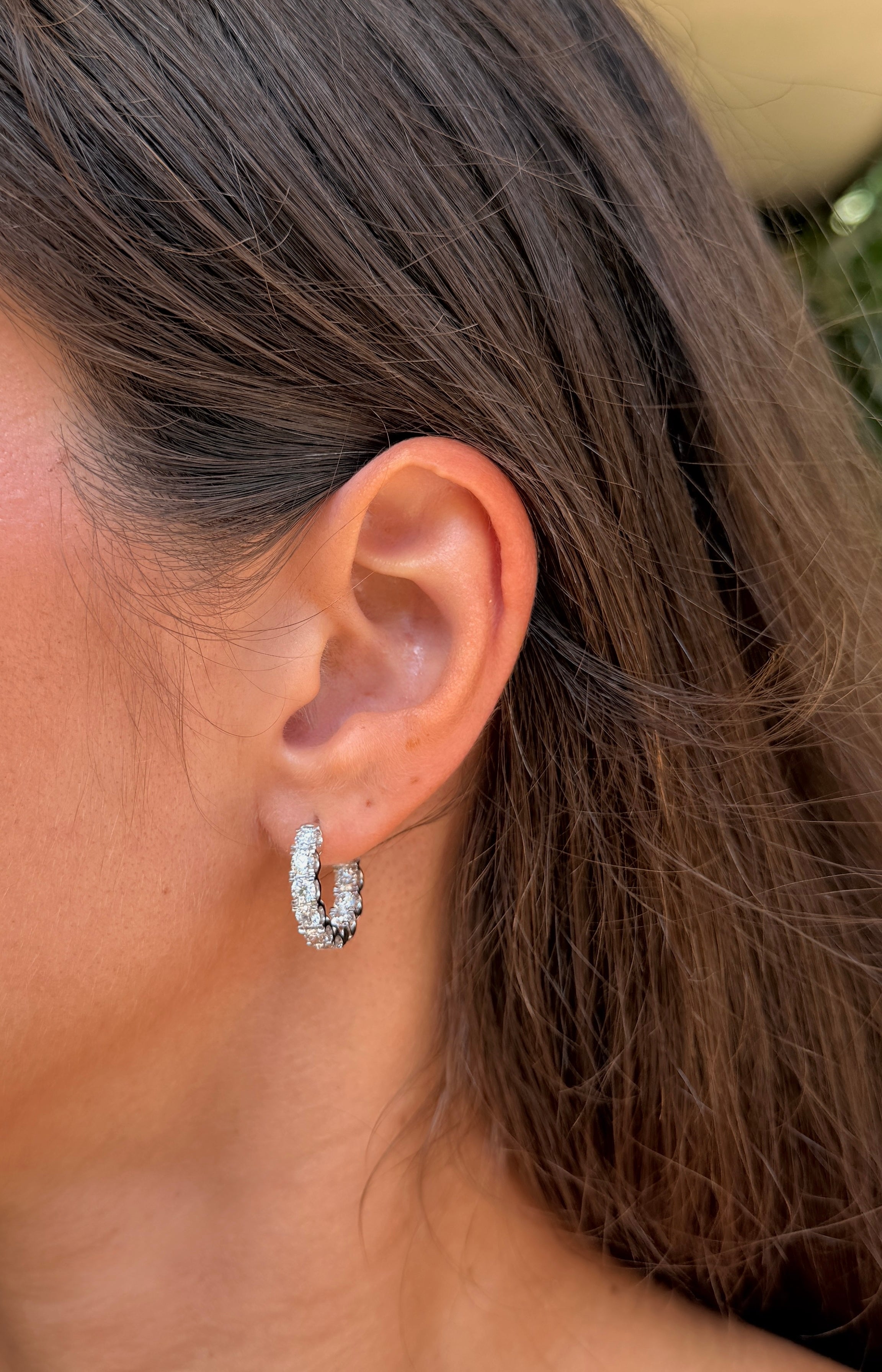 Inside Out Diamond Hoop Earrings - 3ct