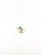 Larimar and Diamond Starfish Ring