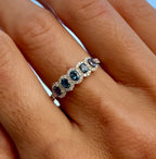 Alexandrite Oval and Diamond Halo Five Stone Ring