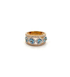 Mixed Cut Aquamarine Ring