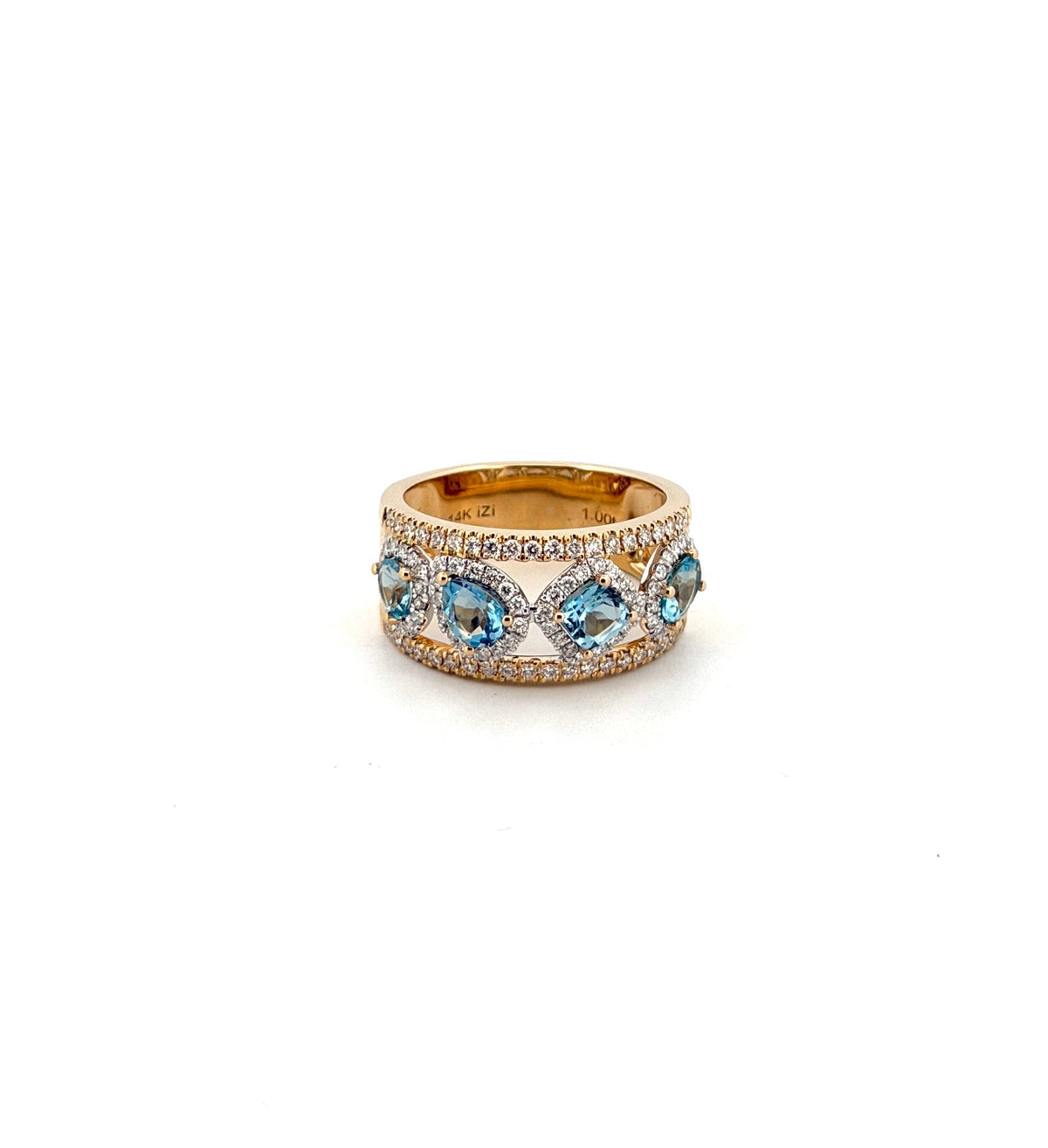 Mixed Cut Aquamarine Ring