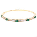 Emerald Flexi Bangle with Diamonds