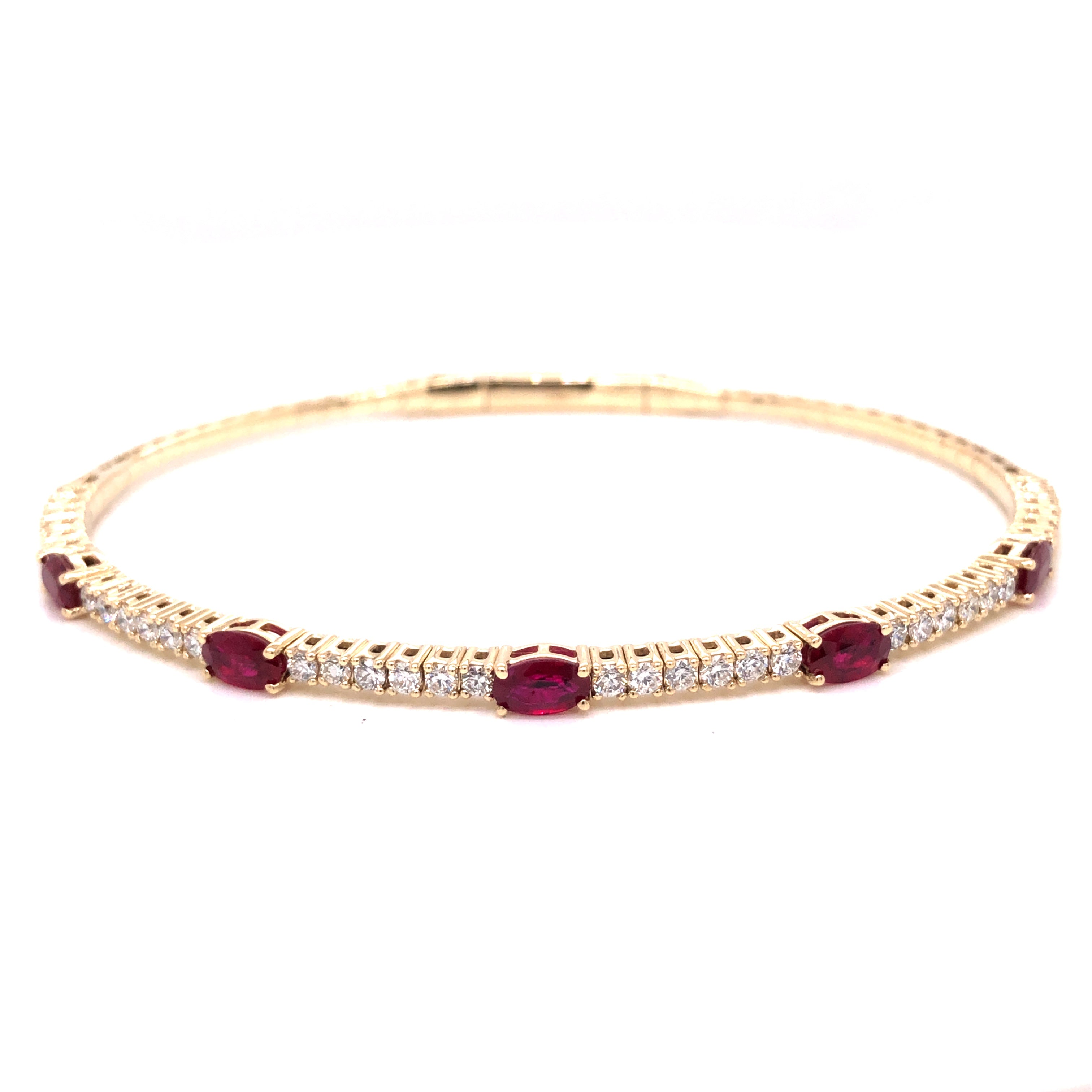 Ruby Flexi Bangle with Diamonds