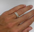 Oval Lab Diamond Half Eternity Bezel Ring
