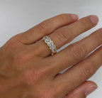 Oval Lab Diamond Half Eternity Bezel Ring