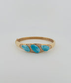 Oval Trio Larimar and Diamond Bangle