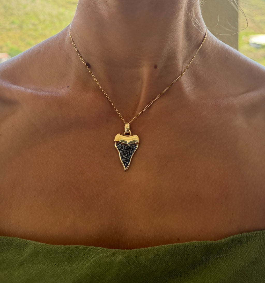Black Diamond Shark Tooth Pendant
