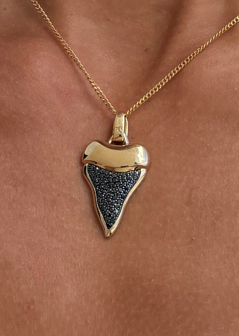 Black Diamond Shark Tooth Pendant