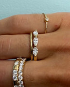 East-West Marquise Diamond Trio Ring