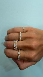 Vertical Channel Set Diamond Ring