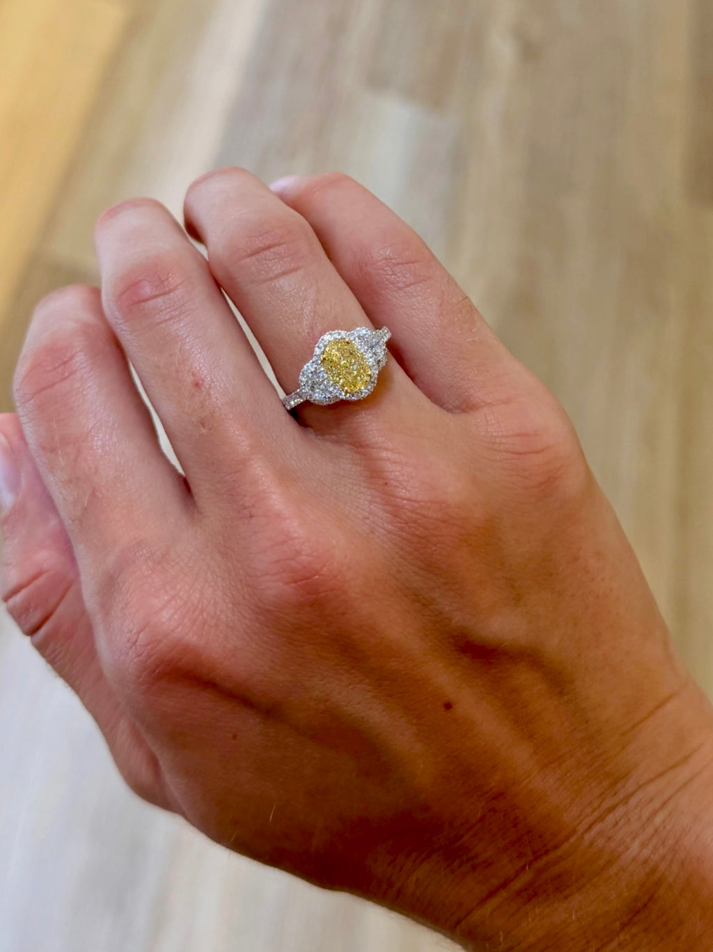 Oval Lab Yellow Diamond Ring - PREORDER