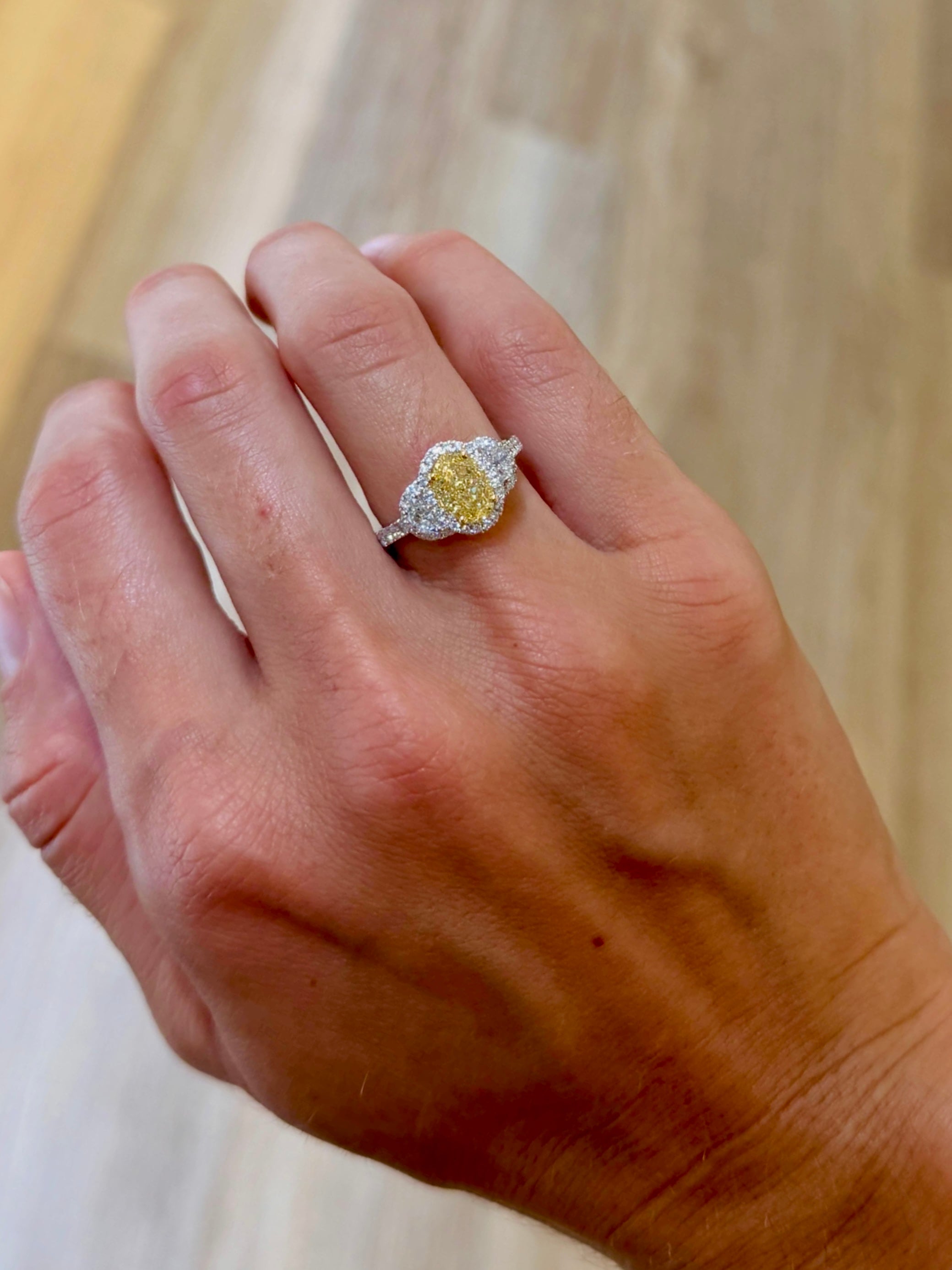 Oval Lab Yellow Diamond Ring - PREORDER