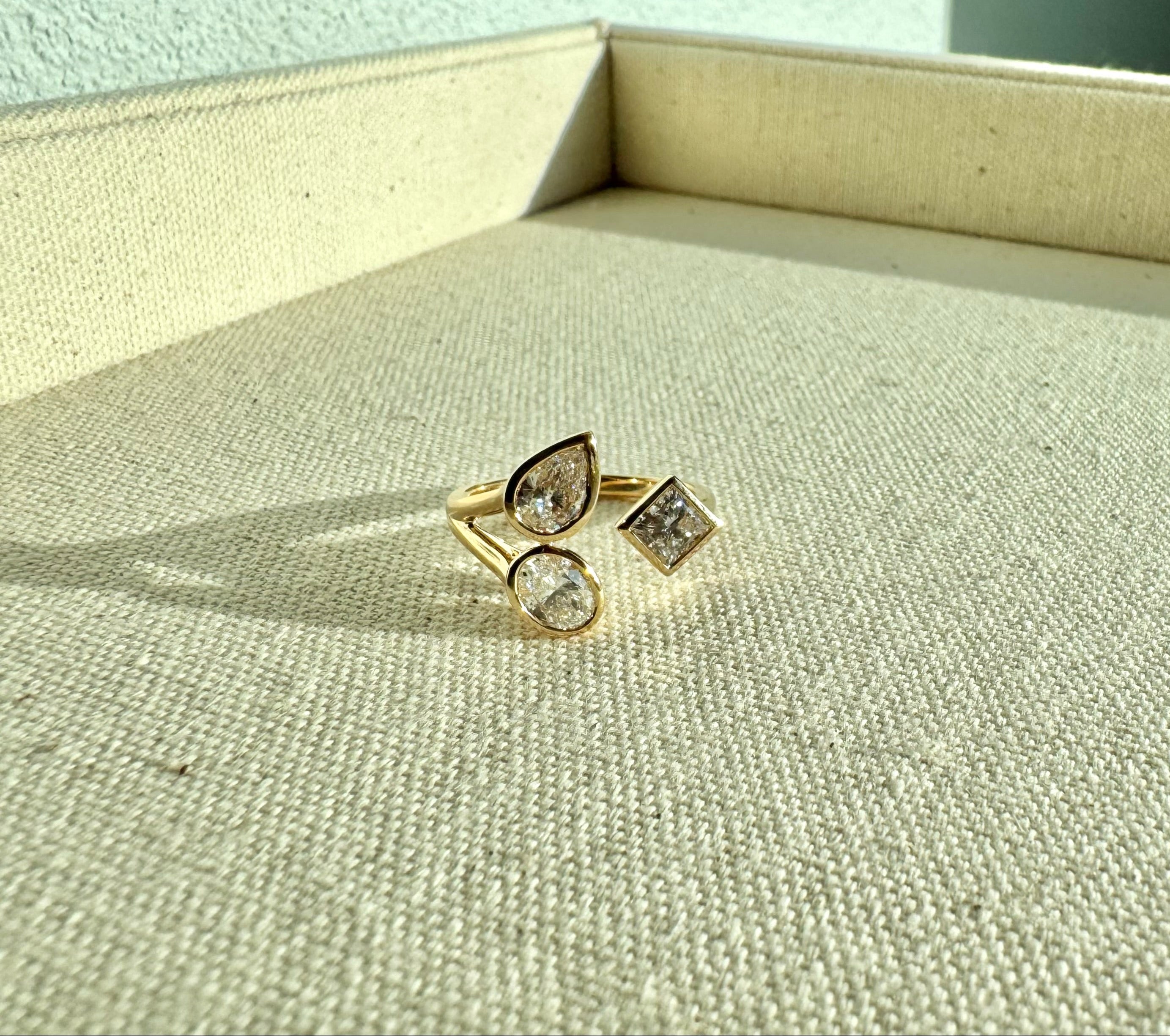 Mixed Trio Lab Diamond Cocktail Ring - PREORDER