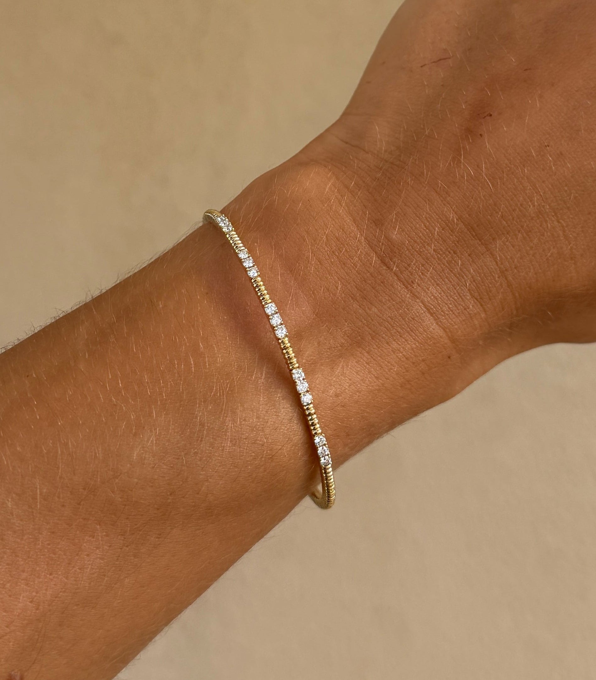 Diamond Trio Flexi Bangle - 18kt