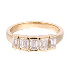Emerald-Cut Lab Diamond Partial Bezel Ring