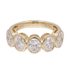 Oval Lab Diamond Half Eternity Bezel Ring
