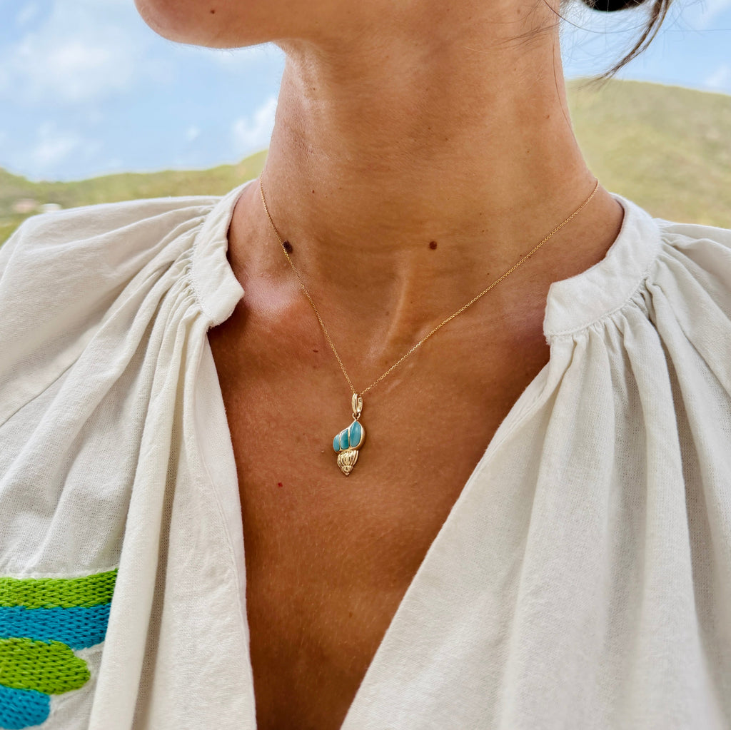 Larimar Conch Pendant