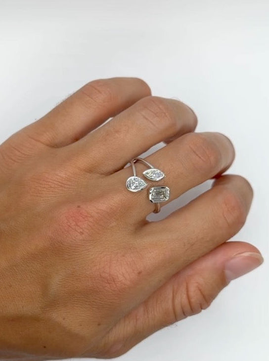 Trio Bezel Lab Diamond Ring