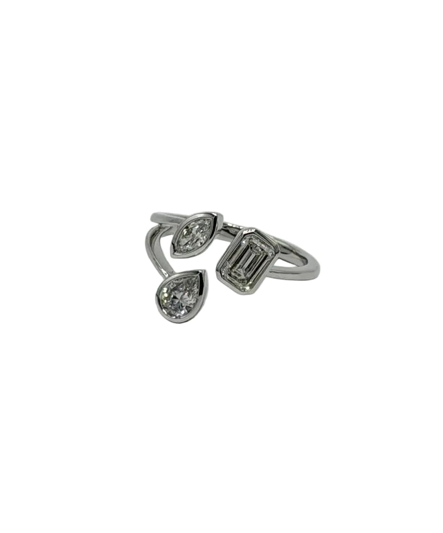 Trio Bezel Lab Diamond Ring