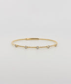 Round Diamond Station Flexible Bangle Bracelet