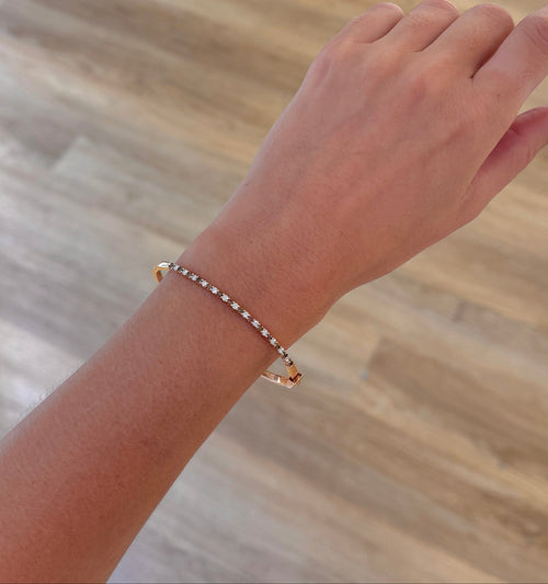 Chocolate Diamond Flexi Bangle in Rose Gold