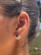 Sapphire Fan Earrings
