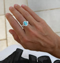 Paraíba Tourmaline Ring with Halo - GIA Certified Natural - 1.94cts