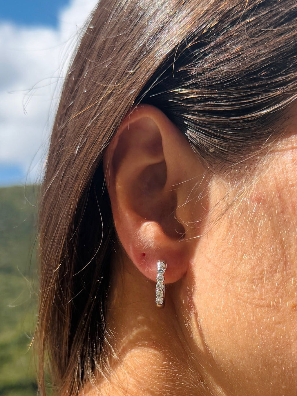 Five Stone Lab Diamond Hoops