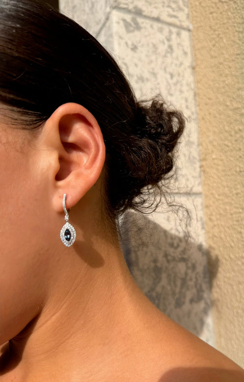 Alexandrite and Diamond Drop Earrings - GUB Certified Natural