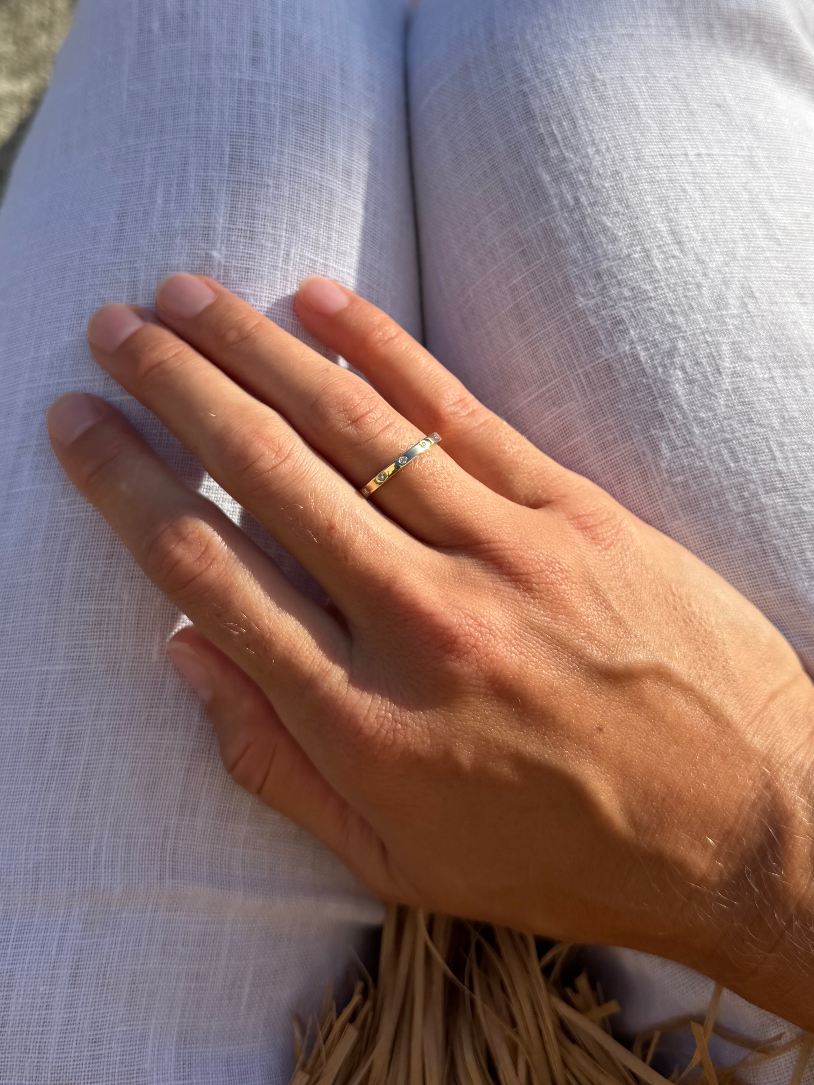 Dainty Flush Round Diamond Band