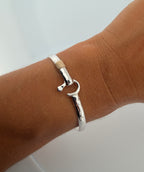 Sterling Silver St. John J Hook Bracelet with 14kt Gold Wrap - 5mm