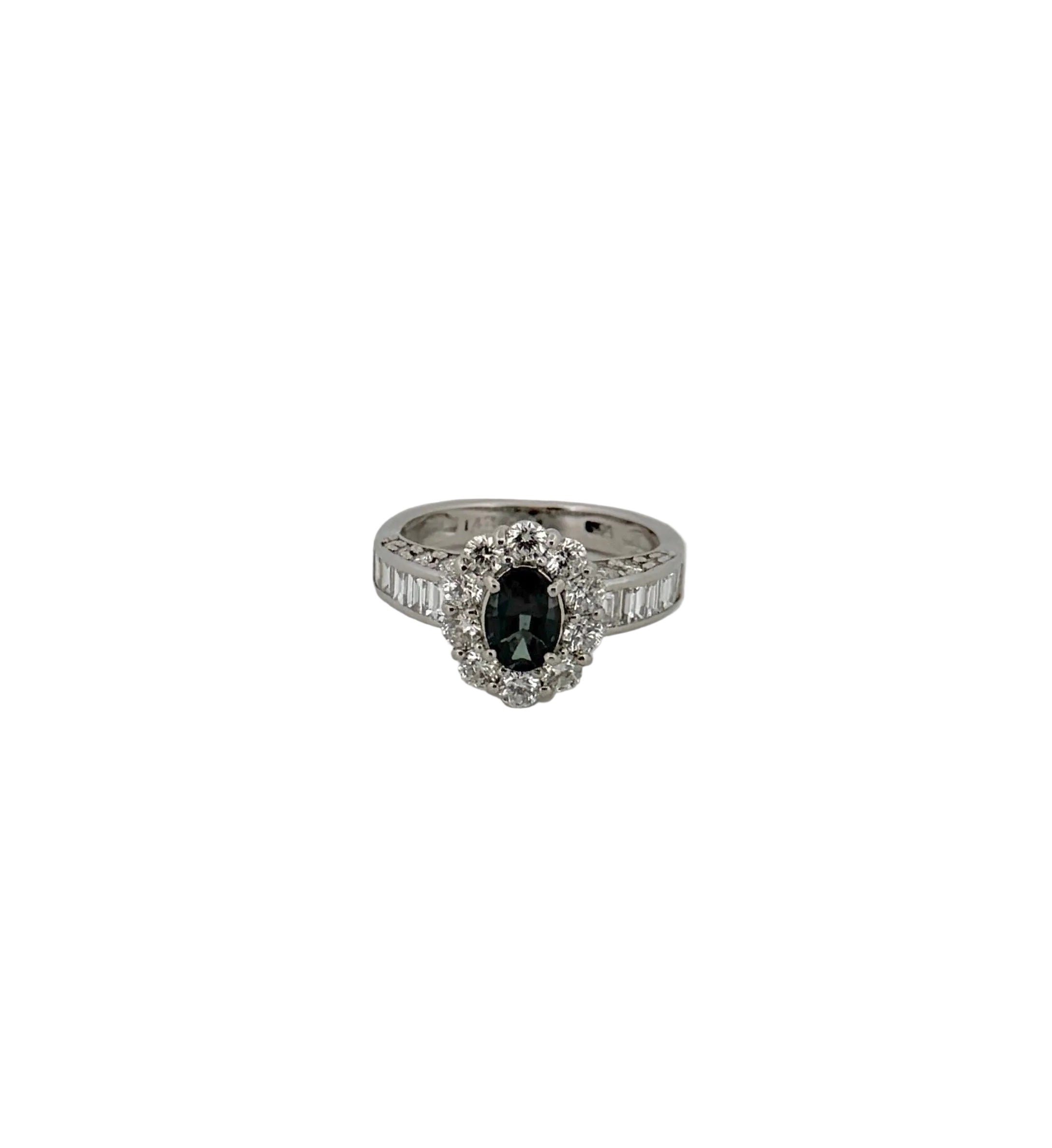GIA Alexandrite Ring with Diamond Halo