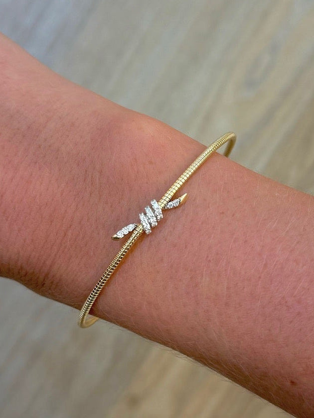 Diamond Bow Flexi Bangle