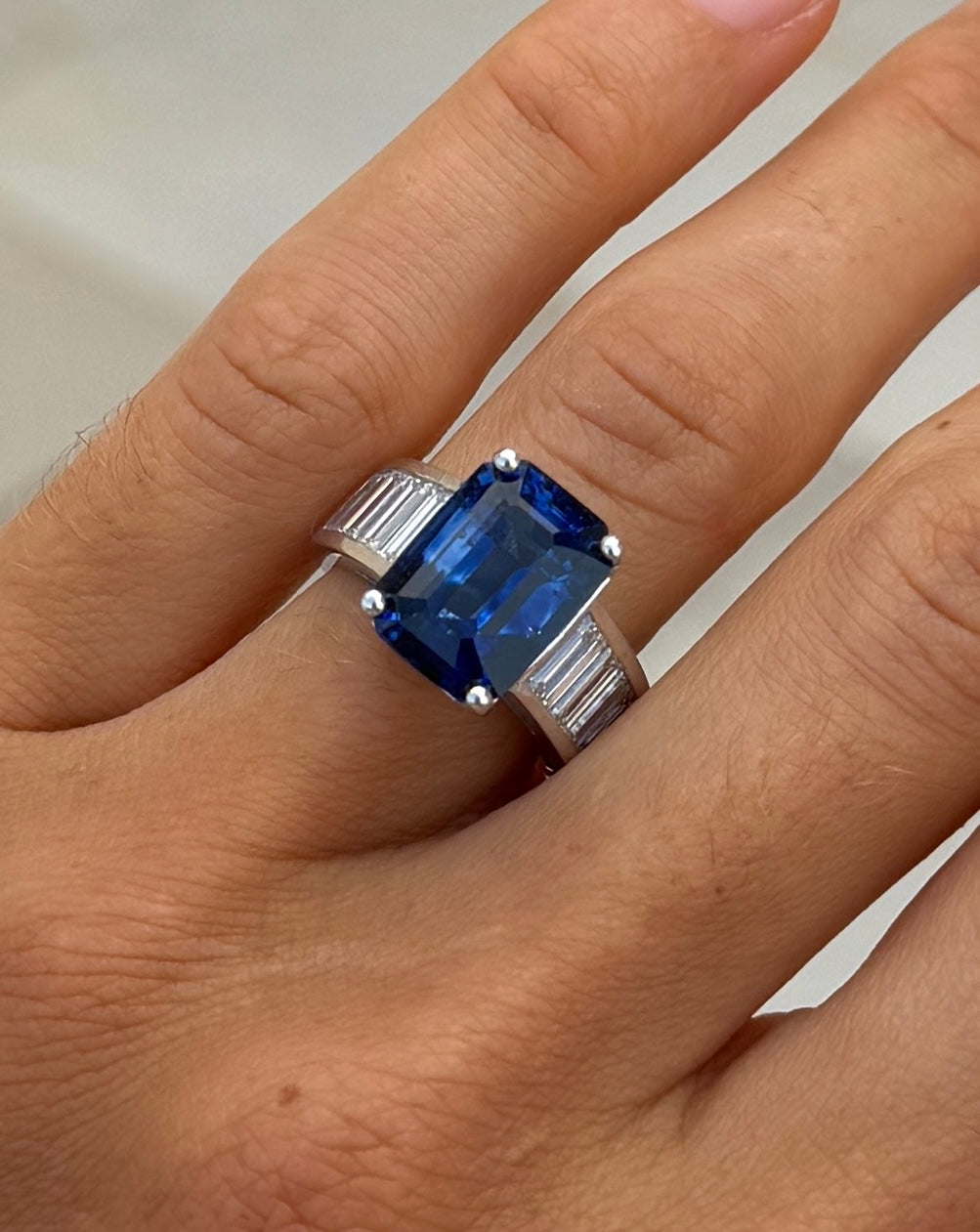 Sapphire and Diamond Statement Ring - GIA Certified Natural