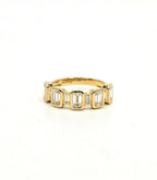 Alternating Emerald Cut Lab Diamond Ring