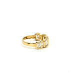 Alternating Emerald Cut Lab Diamond Ring