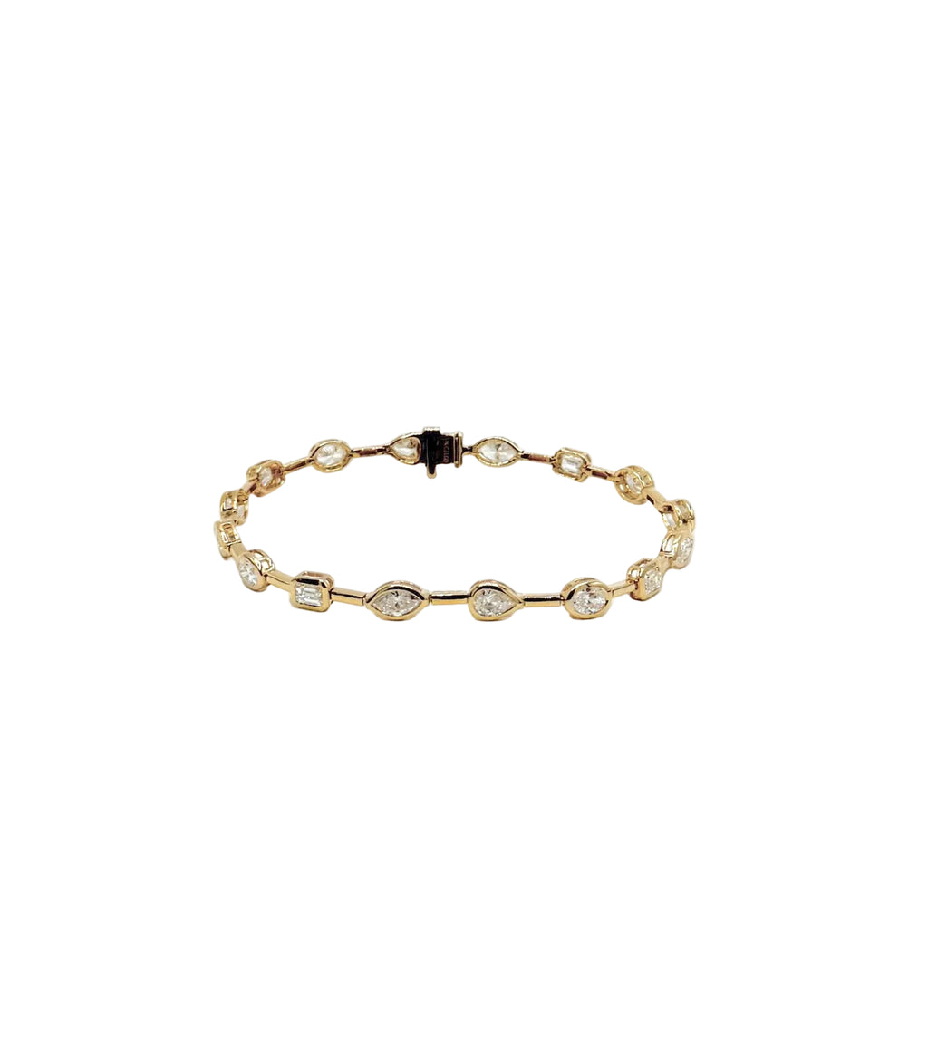 Mixed Shape Bezel Lab Diamond Bracelet