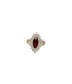 Marquise Ruby and Diamond Cocktail Ring