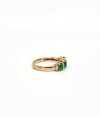 Lab Oval Emerald and Marquise Diamond Band - PREORDER