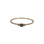 Oval Emerald Bangle with Diamonds