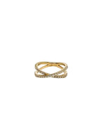 Dainty Diamond Criss-Cross Ring