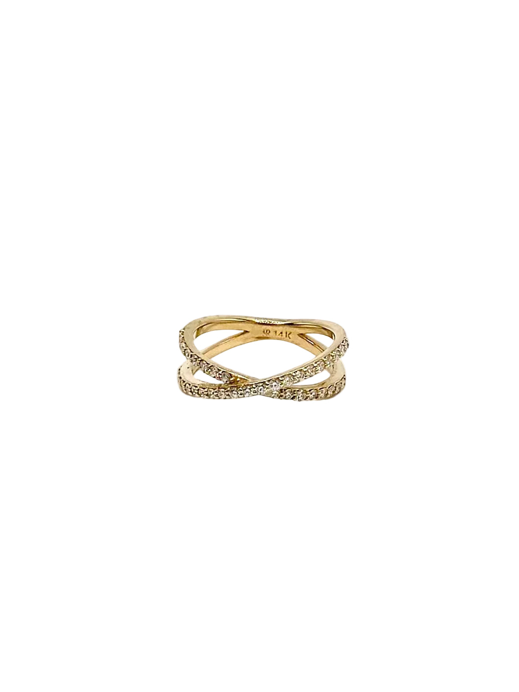 Dainty Diamond Criss-Cross Ring