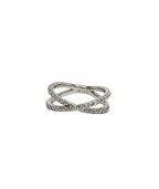 Dainty Diamond Criss-Cross Ring