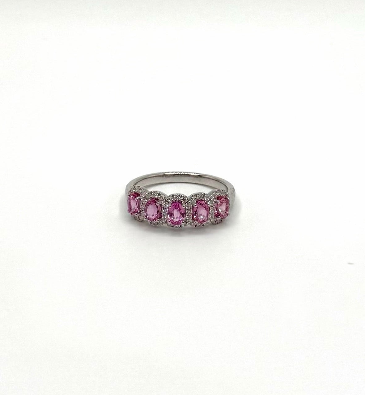 Five Stone Pink Sapphire Ring