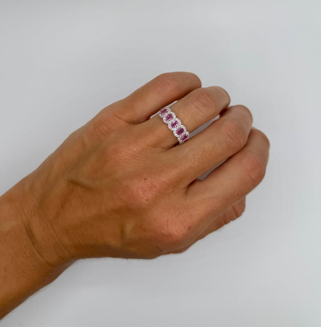 Five Stone Pink Sapphire Ring