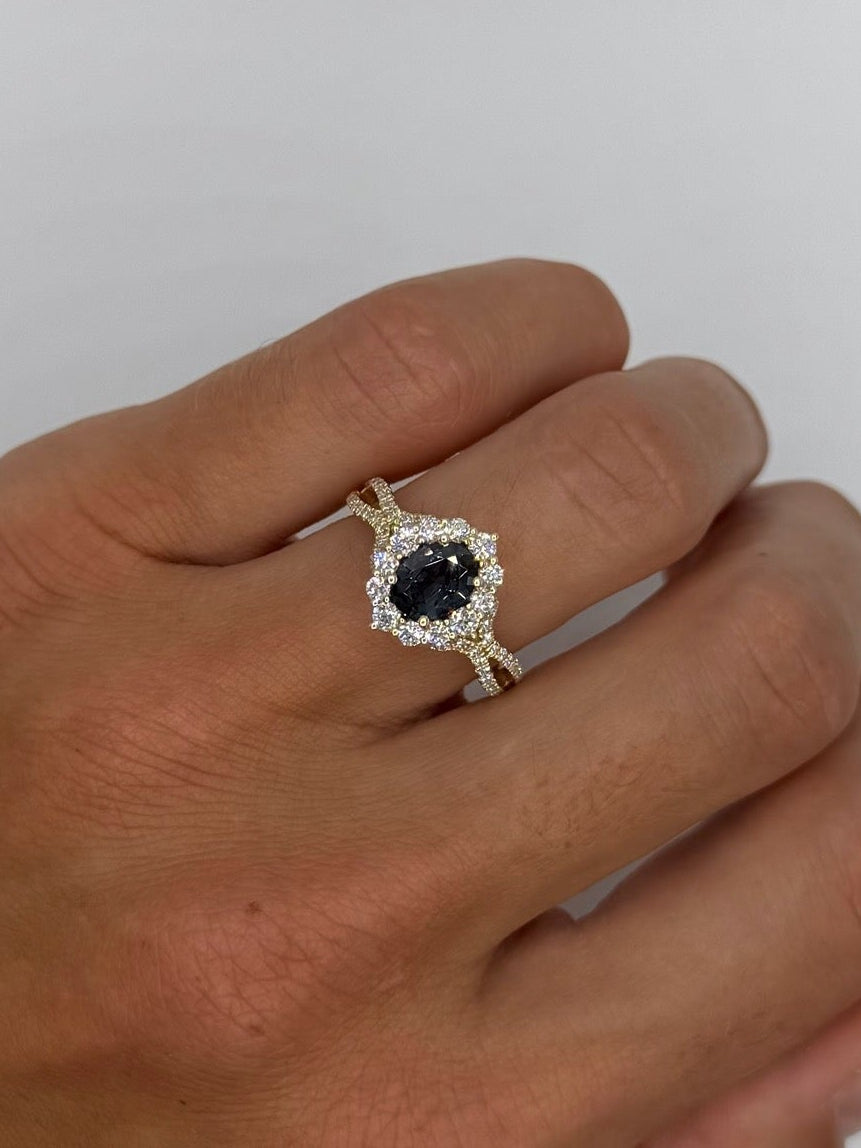 GIA Alexandrite Floral Halo Ring