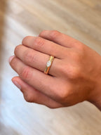 Angular Diamond Cluster Ring